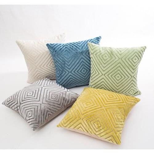 Geometric Solid Color Pillowcase Single-sided Printed 45*45cm Polyester Cushions Cover