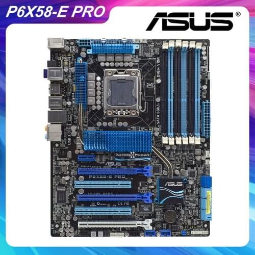 P6X58-E PRO For ASUS LGA 1366 Intel X58 Original Motherboard DDR3 Triple dual channel Core i7 CPU USB3 Desktop Used Motherboard