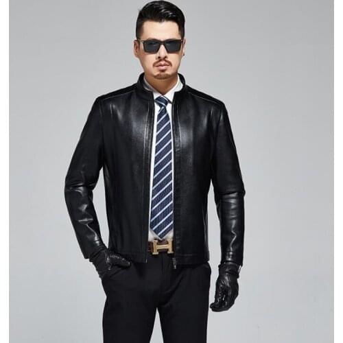 Autumn winter mens leather jacket motorcycle coat men thicken jackets middle aged clothes jaqueta de couro fashion stand collar