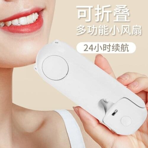 Handheld Mini Fan Portable USB Recharge Silent Humidify Fan Powerbank Cooler Appliance Desktop Travel Hand Fan Collapsible