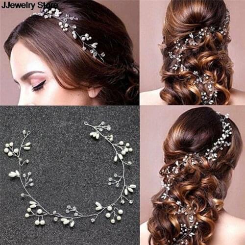 Fashion Vintage Pearls Leaves Sweet Wedding Bridal Headband Bride Headpieces 1pc Bridesmaid Hair Headdress
