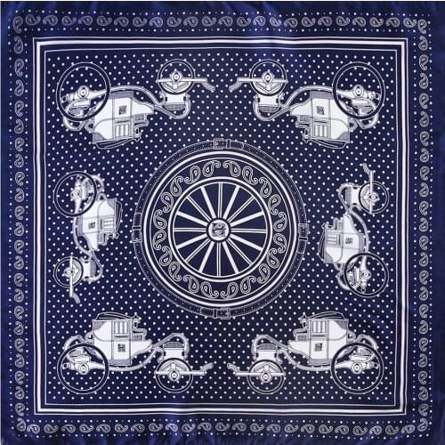 High-End Carriage Square Scarf Summer Ladies Silk Scarf Bandanna Fashion Headwear Hair Band Headscarf Ladies Neck Scarf T9
