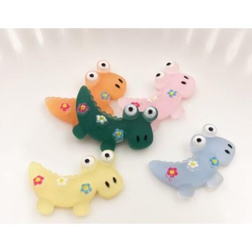 Resin Lovely Mix Colorful Candy Color Flower Dinosaur Flatback Cabochon Stone 10PCS Scrapbook DIY Decor Home Figurine Craft