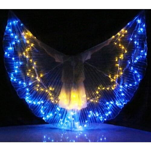 LED Colorful Wings Adult LED ISIS Wings Belly Dance Professional Accessories Belly Dance Equipment Butterfly Wings Without Stick