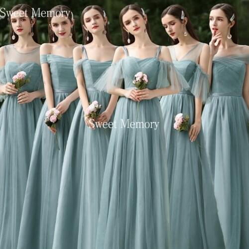SW069 Forest Green Bridesmaid Dresses Robe De Soiree De Mariage Wedding Party Prom Vestidos Sweet Memory