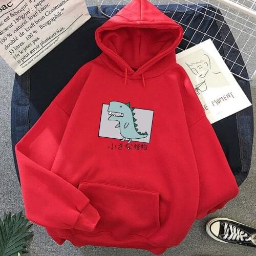 Kawaii Hoodies Little Monster Graphics Print Harajuku Sweatshirt Kpop Womens Jacket Streetwear Warm Hoody Girl Creative Casual