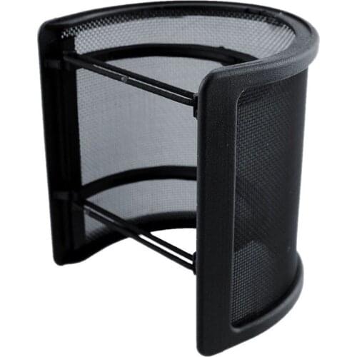 U-Shape Microphone Filter, Durable 3 Layers Mic Metal Windscreen, Studio Vocal Recording Protector Cover
