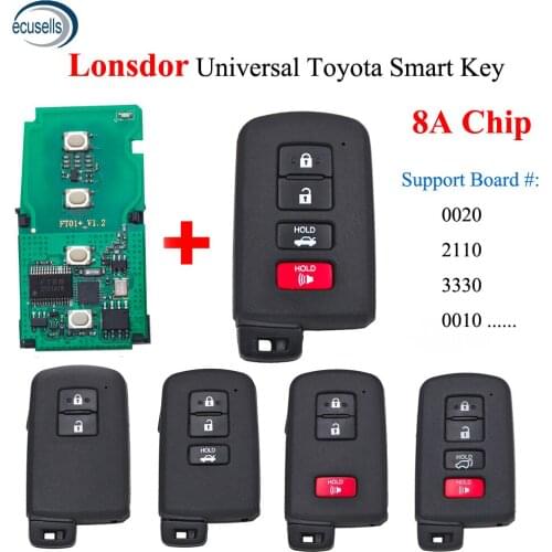 Lonsdor Smart Key Universal Remote for Toyota Smart 8A for K518 KH100 Key Tool Support Renew and Rewrite 0020 2110 3330 0010