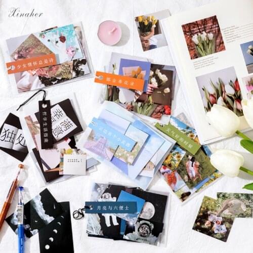 XINAHER 40pcs/bag Vintage Moon Astronauts cloud flower paper sticker package DIY diary decoration sticker album scrapbooking