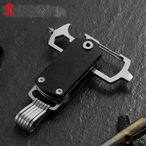 1PC Portable Outdoor Multifunction EDC Tool Multitool Screwdriver Opener Screwdriver Wrench Keychain Combination Tool