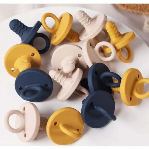 1PCS Silicone Nipple Infant Dummy Pacifier Food Grade Silicone Baby Teether Grade Nipple Chewable Pendant Nursing Teething Toys