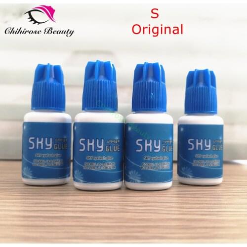 10 bottle 2-3s Dry Time Most Powerful Fastest Korea Sky Glue S for Eyelash Extensions MSDS Adhesive 5ml Blue Cap Last 6 Weeks