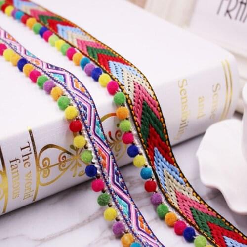 10yards DIY Embroidery Jacquard Lace Ribbon Handmade Beaded Minority Ribbon Clothing Accessories Curtains Decoration