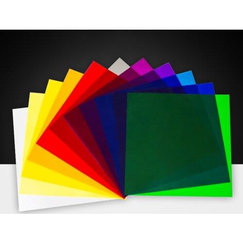 11PCS 30*30cm Color Gels Filter Card Lighting Diffuser RGB light for Photographic video shooting Stage,lightweight, versatile