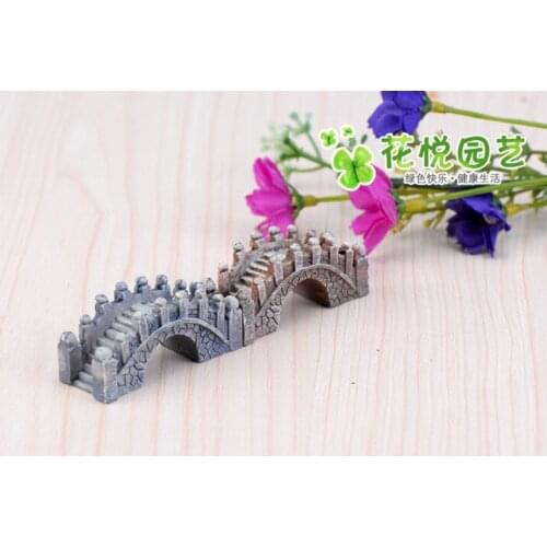 2pcs/lot Stone Bridge Figurines Mini Resin Crafts Fairy Garden Miniatures DIY Succulents/ Micro Landscape Decoration KS 016