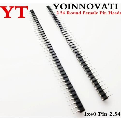 200pcs/lot 1X40PIN 2.54MM 1x40 Pin 2.54 Round Female Pin Header connector IC CHIP Best quality