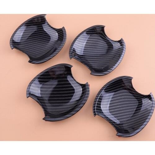 4Pcs/Set Car Side Door Handle Bowl Cup Cover Trim Carbon Fiber Style Fit For Toyota Corolla 2003 2004 2005 2006 2007 2008-2013