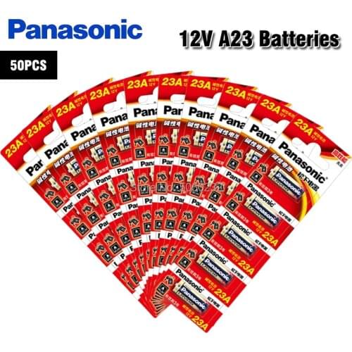 50PCS Original Panasonic 23A 12V Dry Alkaline Battery 23AE 21/23 A23 23GA MN21 for Doorbell,Car Alarm,Walkman,Car Remote Control