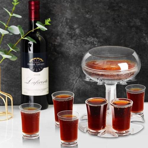 6 Cup Wine Glass Rack Pourer Drinking Game Party Bar Cocktail Beer Accessories Fast Filling Beverage Cup Dispenser
