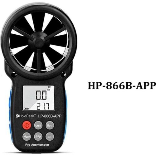 HP-866B Anemometer Digital Anemometer Anemometer with Hand Bag To Measure Wind Speed Temperature and Wind Chill with Backlit LCD