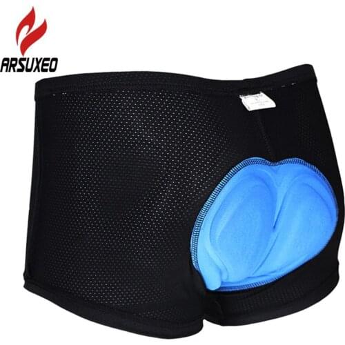 ARSUXEO Men Women Cycling Bike Underwear Undershorts Clothes Bicycle Mountain Road Bike Shorts with 3D Gel Silicone Padded