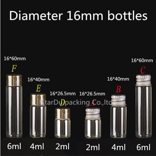 Free shipping 1000pcs/lot diameter 16mm 2ml 4ml 6ml glass bottle screw cap for vinegar alcohol, carft/storage candy bottles