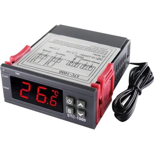 Digital Temperature Controller Thermostat Thermoregulator incubator Relay LED 10A Heating Cooling STC-1000 STC 1000 12V 24V 220V