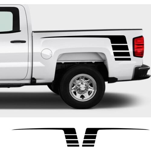 For Chevrolet Silverado Car Stickers Pickup Rear Trunk Bed Side Decals Truck Vinyl Film Graphics Custom Covers Auto Accessories