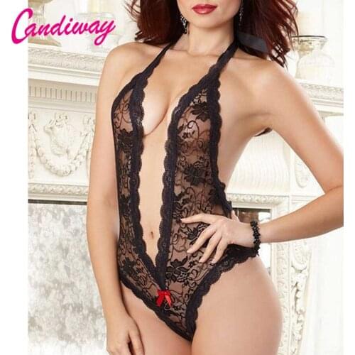 Hot Sexy Lingerie Lenceria Sexy Lace Babydolls Sexy Costumes Hollow-out Dress Deep-V Perspective Plus Size Sexy Underwear Erotic