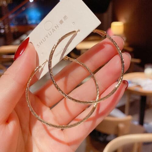 BLIJERY Temperament Gold Color Big Hoop Earrings for Women Jewelry Gift Twist Round Circle Earrings 2020 New Boucles d'oreill