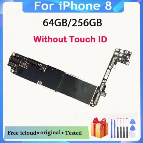 64GB 256GB With Free iCloud for iphone 8 4.7 inch Motherboard with/no Touch ID,100% Original unlocked for iphone 8 Logic board
