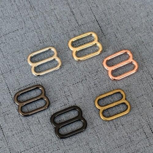 1 Pcs/Lot 15mm Metal Accessories DIY Shoulder Leather Bag Strap Belt Web Rectangle Adjust Tri-glide Pin Buckle Slider Loop