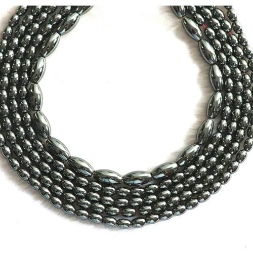 Fashion black hematite stone 5*7mm 8*12mm popular rice beads loose maknig cute special Jewelry B227