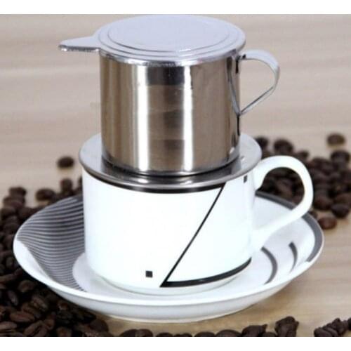 1 Set Coffee Dripper Set Convenient Handle Stainless Steel Vietnamese Coffee Filters for Coffee Shop