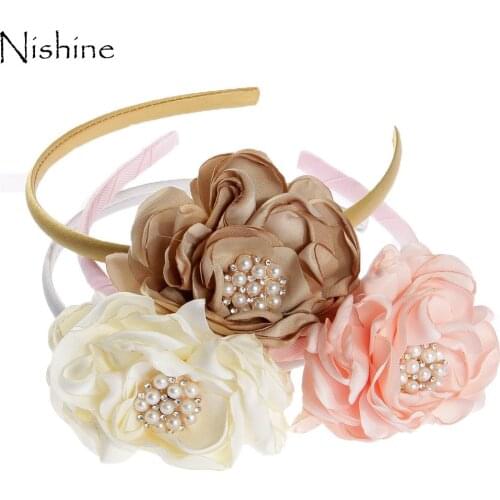 NISHINE Beautiful Children Flower Hair Band Baby Cute Hair Hoop Boutique Rhinestone Head Band Girls Hair Accessories