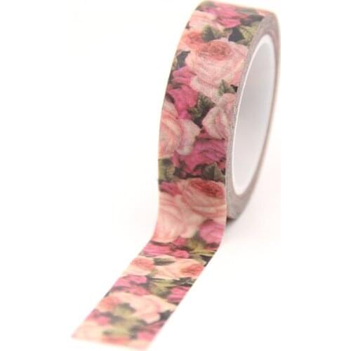 New 1PC 15MM*10M Red red Rose Washi Tape Decorative Tape Papelaria Label Masking Sticker Tape stationery
