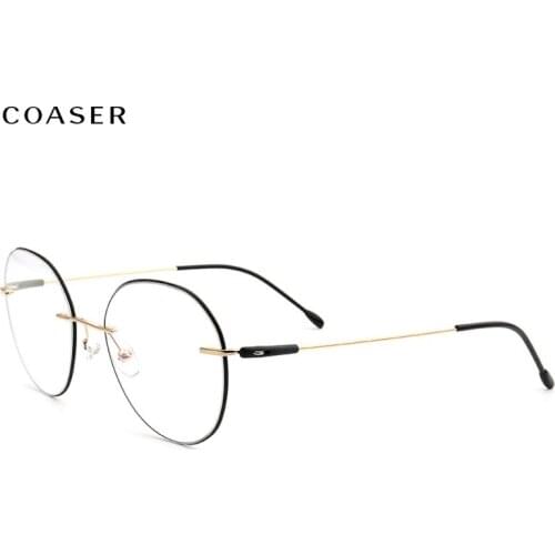 Rimless Glasses Frame Super Light Titanium Men Eyeglasses Women Ultralight Myopia Eyewear Prescription Round Frameless