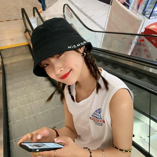 GBCNYIER Bucket Hat Spring Autumn Big Head Size Thin Embroidered Letters Summer Sun Shade Basin Cap