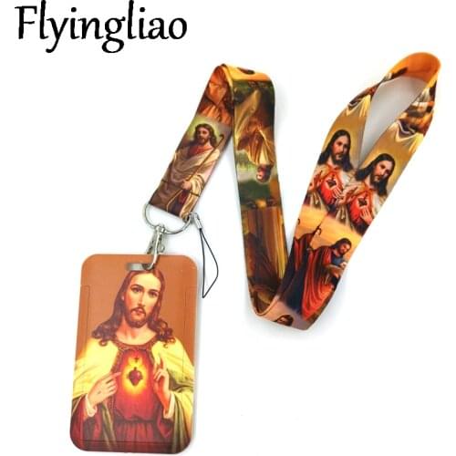 Jesus Neck Strap Lanyard keychain Mobile Phone Strap ID Badge Holder Rope Key Chain Keyrings Accessories Gift Webbings Ribbons