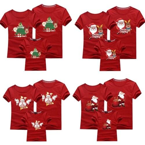 Christmas Family Matching Outfits Mother Daughter Clothes Girls Boy Mom Dad T-shirt Cartoon Printed Women Men Baby T-shirt
