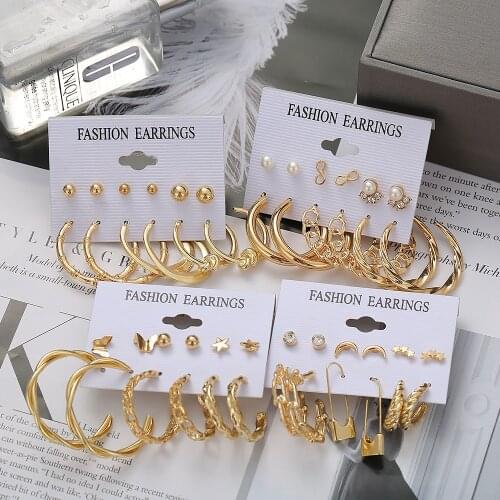 Huggie Earrings Gold Hoops Round Big Hoop Earrings 2021 Fashion Jewelry Ear Rings for Girls Earing Set Pendientes Piercings