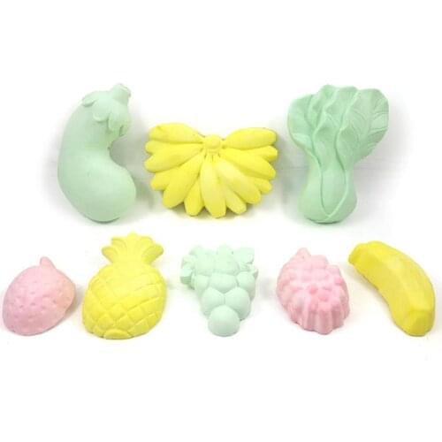 Lovely Banana Vegetable Pet Hamster Rat Rabbit Chew Teeth Grinding Fruit Banana Pineapple Grape Shape Bite Resistant Stone Toy