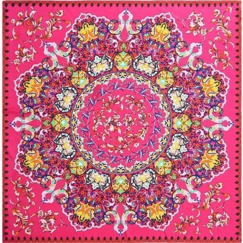 100*100cm TOP Silk superior Blue porcelain Scarves Women Foulard Square Hijab Scarf Ladies Shawl wrap muffler pareo female hijab