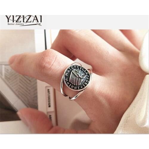 Vintage Steampunk Silverplating Indian Head Ring Motorcycle Finger Ring Men Women Rock Silver Color Rings Jewelry Drop Shipping