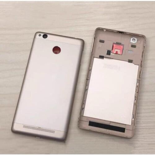 For Xiaomi Redmi 3S / Redmi 3 Pro Back Battery Door Cover Housing + Camera Glass Lens + Power Volume Button Replacement Parts