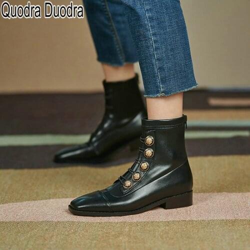 New Ankle Boots Winter Shoes Women warm plush Square Toe Thick High Heels fashion Classic Zipper Stretch Outdoors big size 34 40