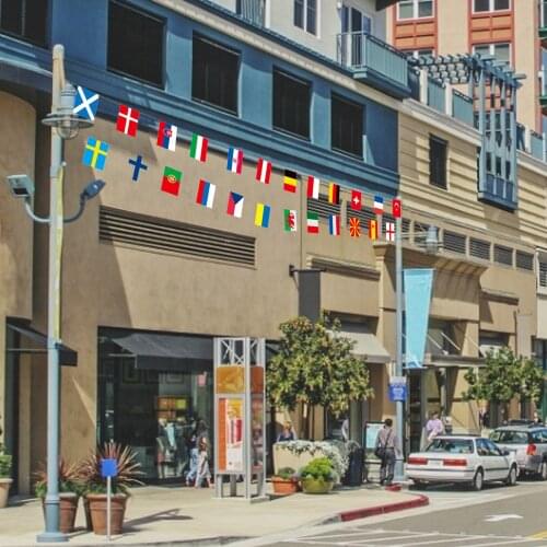 1 string Hanging Flag Football Soccer 24 Team National Flag Country World Banner Bunting 14*21cm Europe Countries Flag Euro Cup