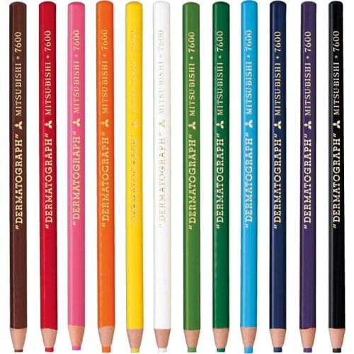 1 Piece Uni Deramatograph Grease/Wax Pencil Drawing Oil Pencil 7600 Rip By Hand Japan 12 Colors Available