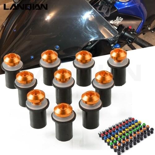 10PC Windscreen Bolt Screw Windshield Screw Kit High Quality CNC Windscreen Bolt Kit For YAMAHA V-MAX/V-MAX 1700/VMAX 1200