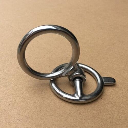 2pcs Stainless Steel Neck Strap Ring Hook Harness Buckle 40mm